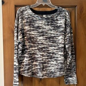 Anthropologie Black and White Patterned Sweatshirt